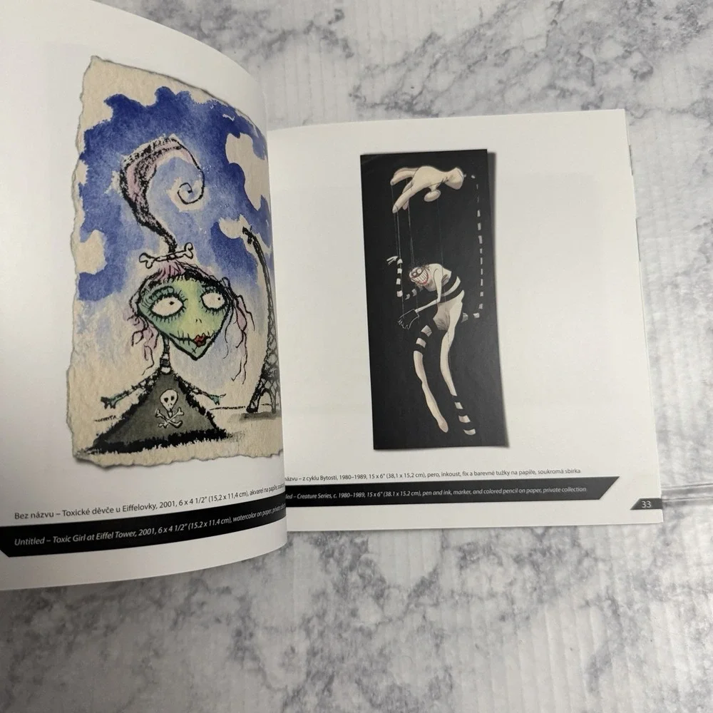 Tim Burton Exhibition Catalog Book Prague English & Czech Softcover Art Drawings